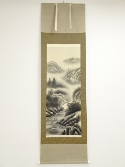 JAPANESE HANGING SCROLL / HAND PAINTED / LANDSCAPE